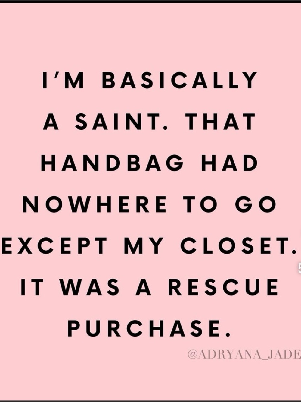 Pink Quote Print Handbag Rescue'
